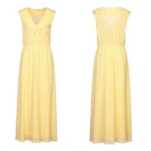 Harris Wharf London Vichy Maxi Gingham Yellow Dress Size 6